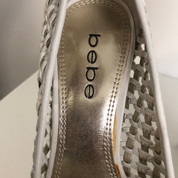 Bebe White Silver Mesh Nina High Heel - Picture 2 of 2